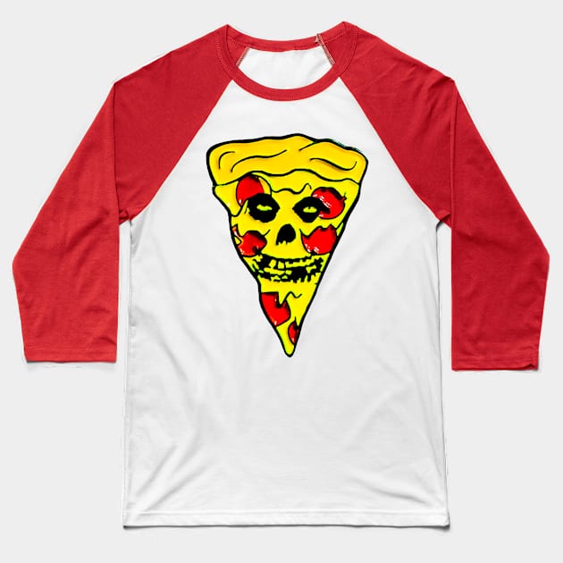 Pizza Fiend Baseball T-Shirt by CoolMomBiz